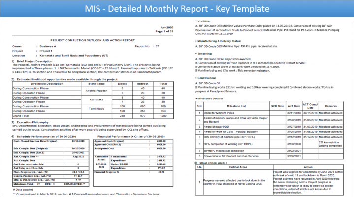 MIS Monthly Reports